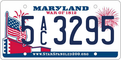 MD license plate 5AC3295