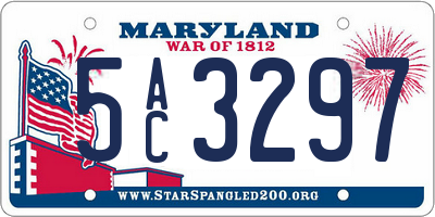 MD license plate 5AC3297