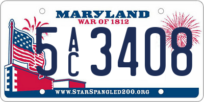 MD license plate 5AC3408