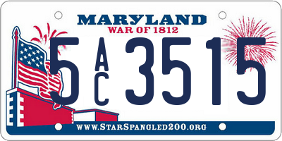 MD license plate 5AC3515