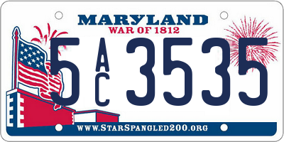 MD license plate 5AC3535