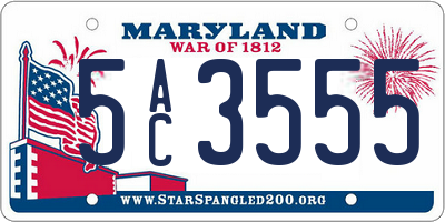 MD license plate 5AC3555