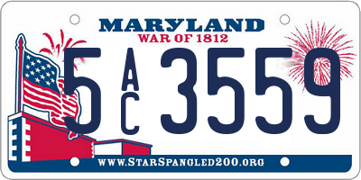 MD license plate 5AC3559