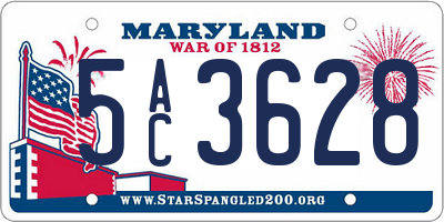 MD license plate 5AC3628