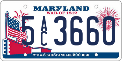 MD license plate 5AC3660