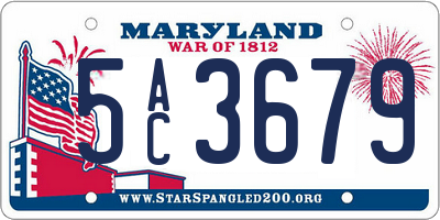 MD license plate 5AC3679