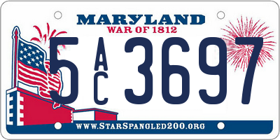 MD license plate 5AC3697