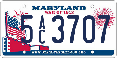 MD license plate 5AC3707
