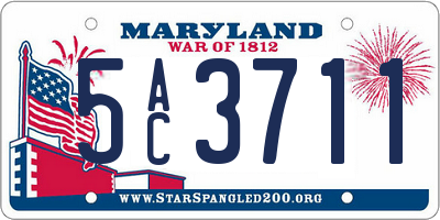 MD license plate 5AC3711