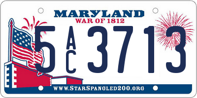 MD license plate 5AC3713