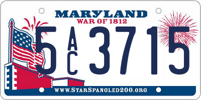 MD license plate 5AC3715
