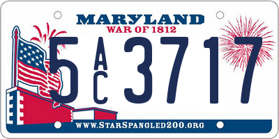 MD license plate 5AC3717
