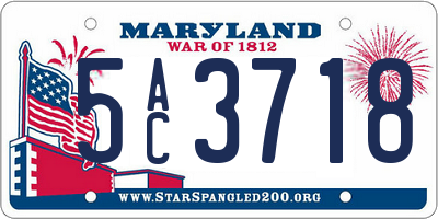 MD license plate 5AC3718