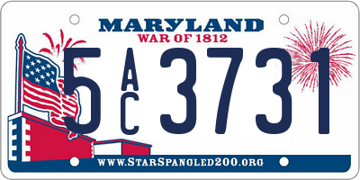 MD license plate 5AC3731