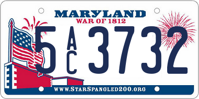 MD license plate 5AC3732