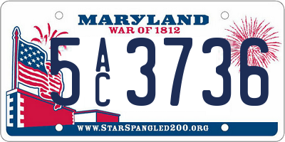 MD license plate 5AC3736