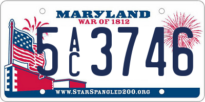 MD license plate 5AC3746
