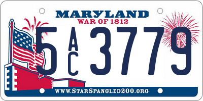 MD license plate 5AC3779