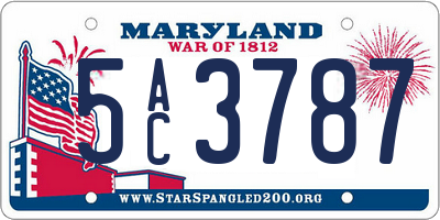 MD license plate 5AC3787