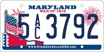 MD license plate 5AC3792
