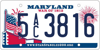 MD license plate 5AC3816
