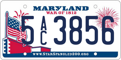 MD license plate 5AC3856