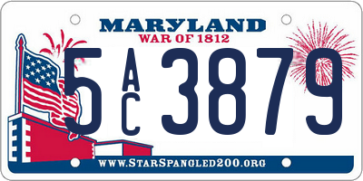 MD license plate 5AC3879