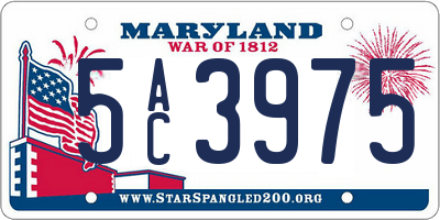 MD license plate 5AC3975