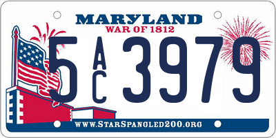 MD license plate 5AC3979