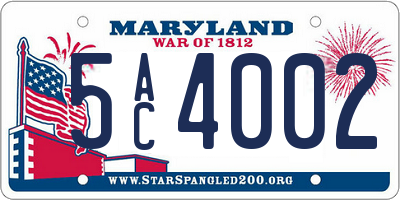 MD license plate 5AC4002