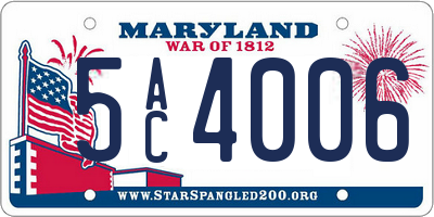 MD license plate 5AC4006