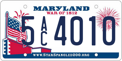 MD license plate 5AC4010