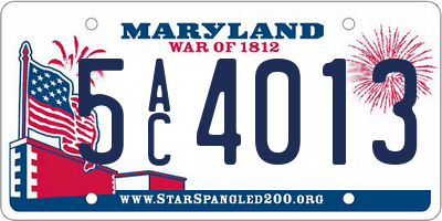 MD license plate 5AC4013