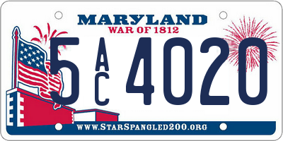 MD license plate 5AC4020