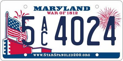 MD license plate 5AC4024