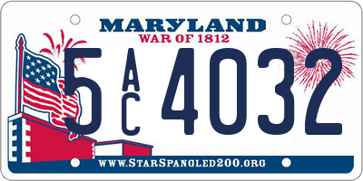 MD license plate 5AC4032