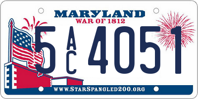 MD license plate 5AC4051