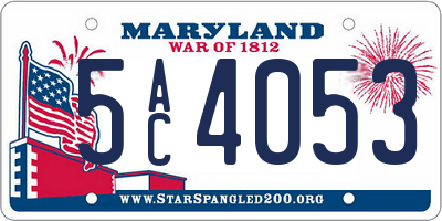 MD license plate 5AC4053