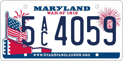 MD license plate 5AC4059