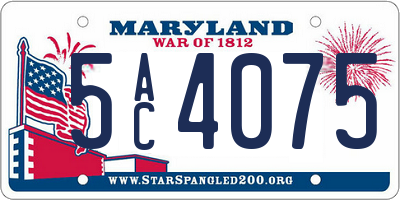 MD license plate 5AC4075