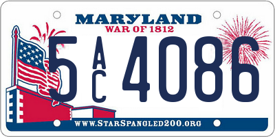 MD license plate 5AC4086