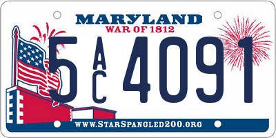 MD license plate 5AC4091