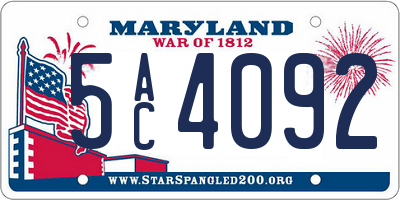 MD license plate 5AC4092