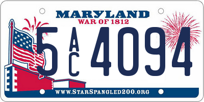 MD license plate 5AC4094