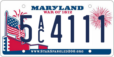 MD license plate 5AC4111