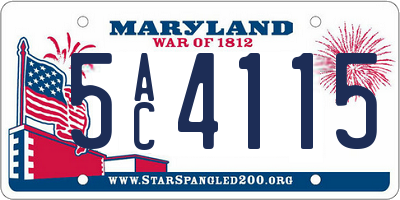 MD license plate 5AC4115