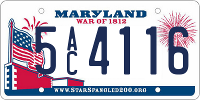 MD license plate 5AC4116