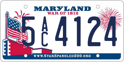 MD license plate 5AC4124