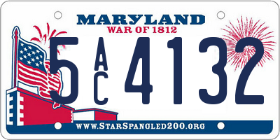 MD license plate 5AC4132