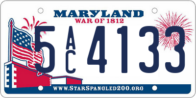 MD license plate 5AC4133